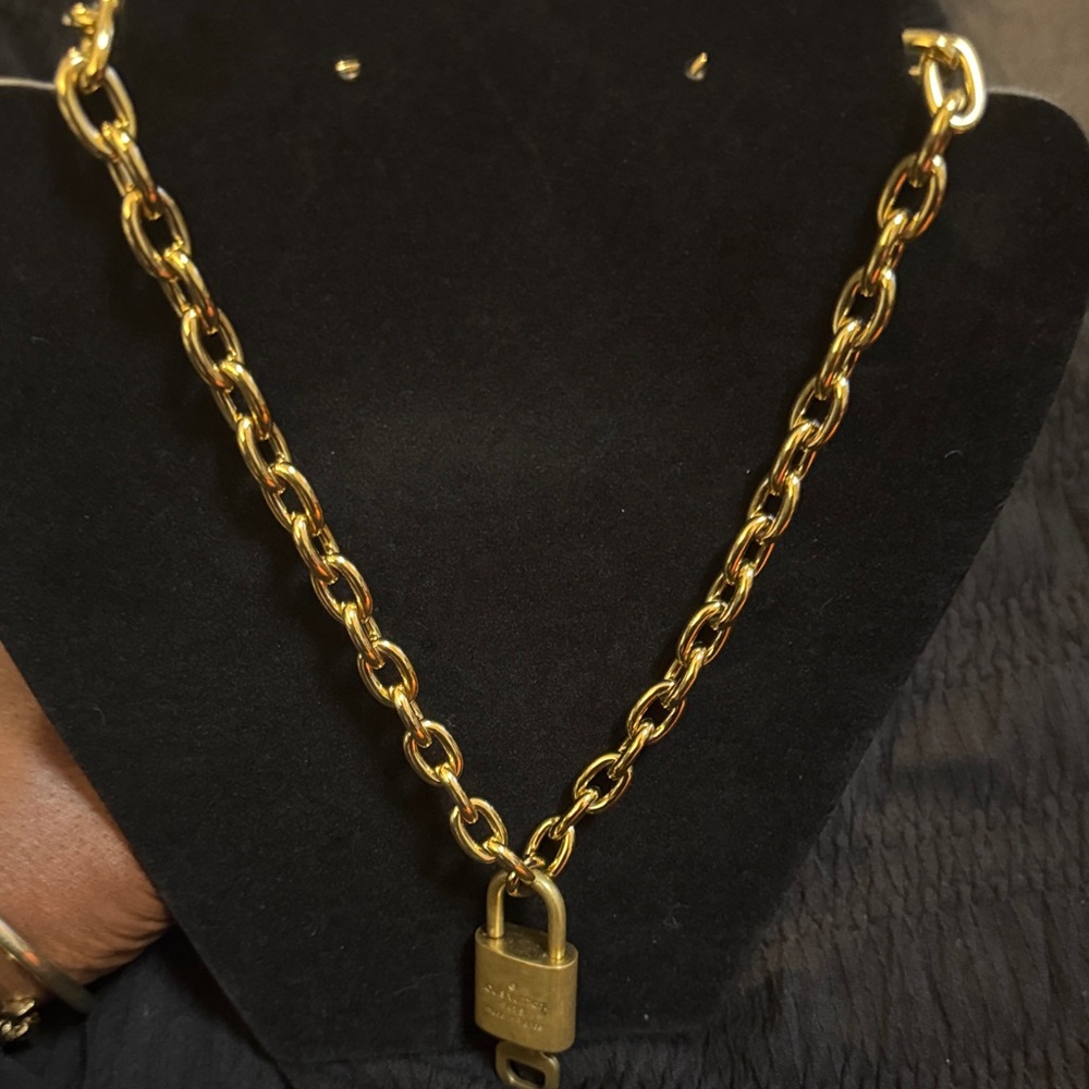 Louis Vuitton Gold Padlock 342 with an Unbranded Chain